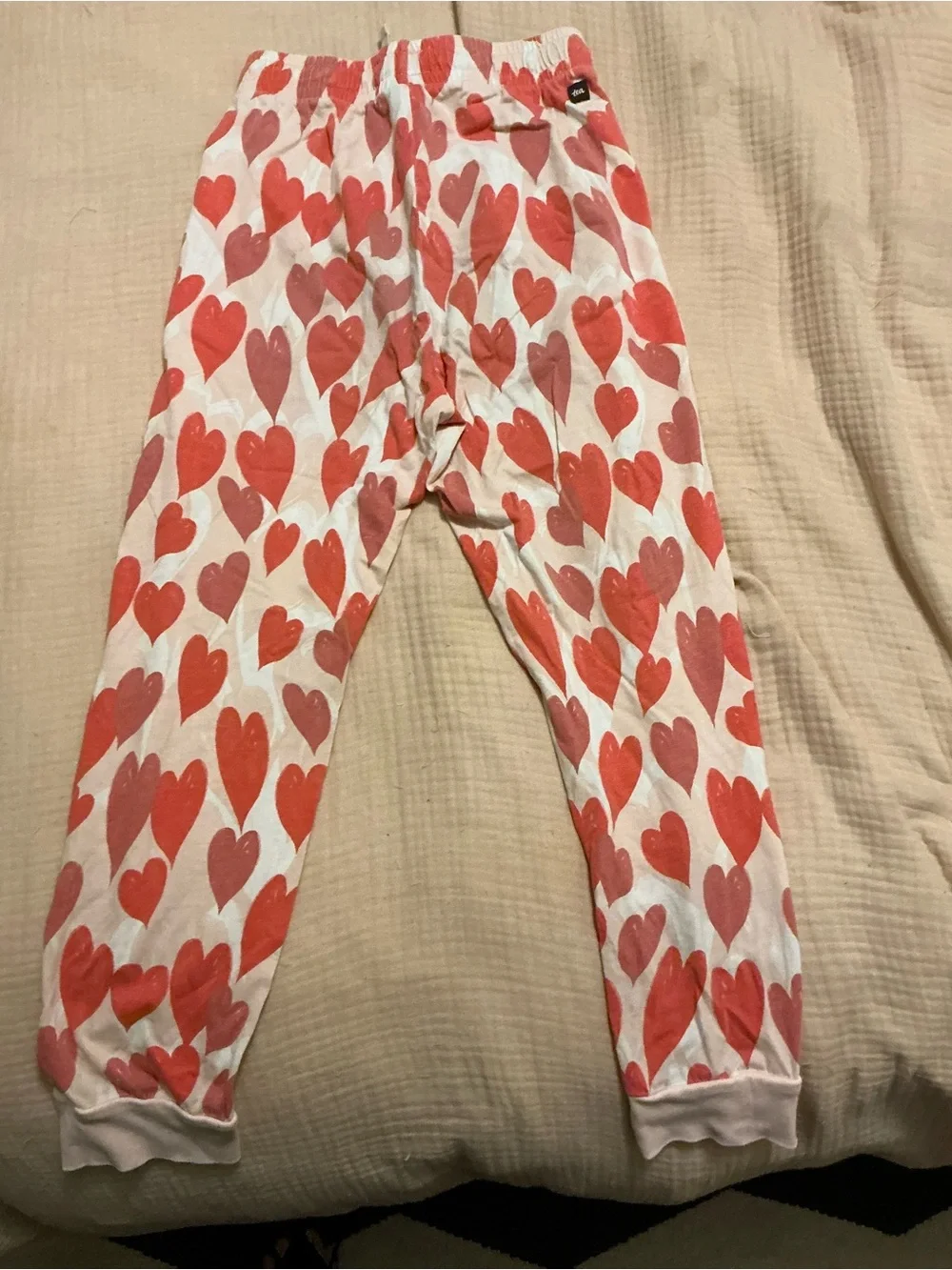 Tea Collection Red Heart Print Jogger Pants